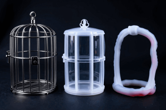 金属・樹脂・シリコン——チャスティティケージの素材、きみならどれにする?