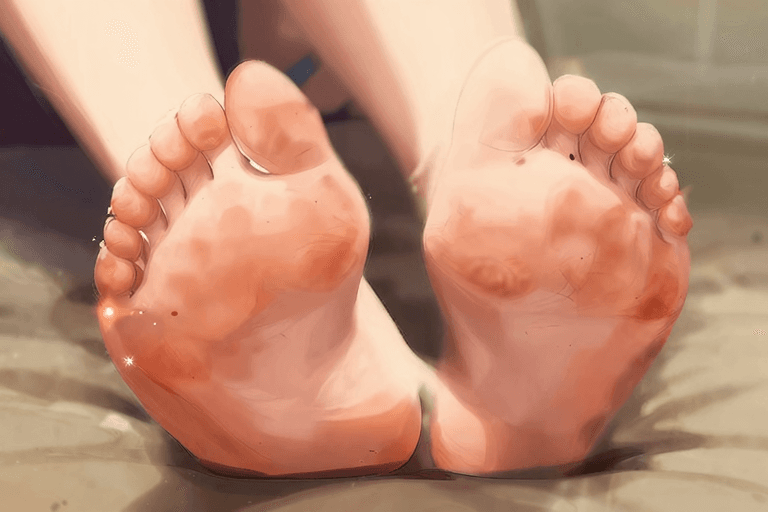 たまに女子高生に見える女たちが汚い足で徹底的に足コキするエロ動画