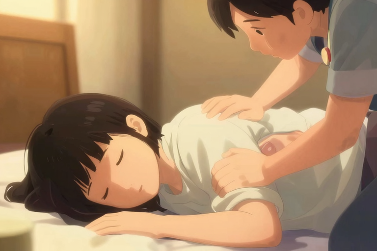 暗い部屋で手を首元に添えるアニメスタイルのカップル、ドラマチックな照明、安全な距離感、masterpiece, very aesthetic