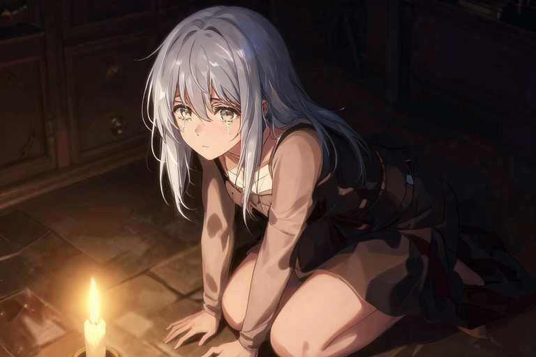 喉奥への侵入イラスト——薄暗い部屋、支配と服従の絵