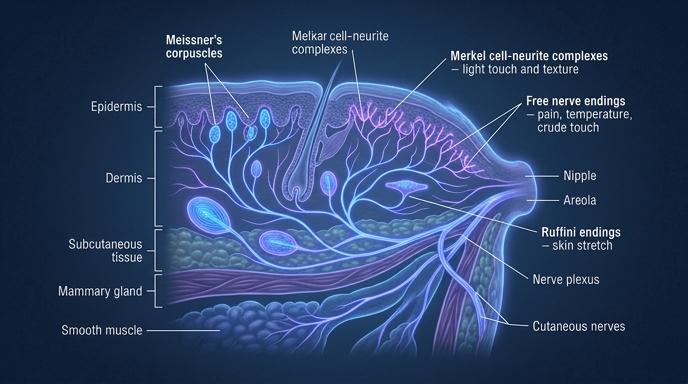 男性の乳首の神経解剖学