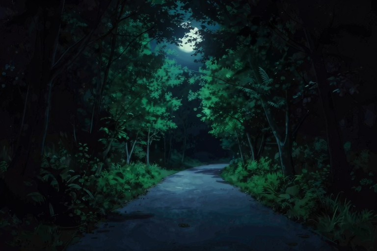 夜の公園で向き合うカップル