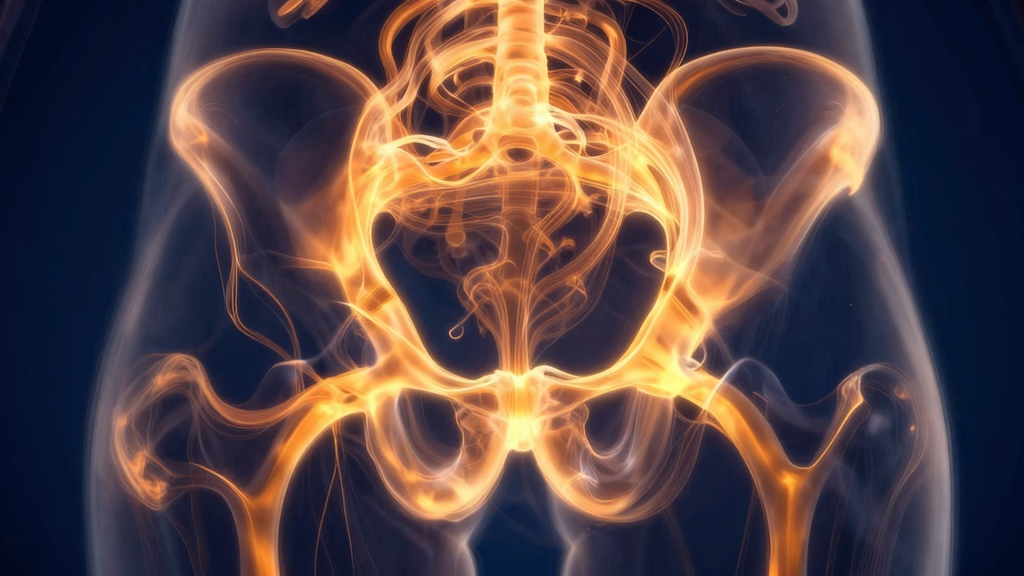 会陰部の位置と神経分布のイメージ