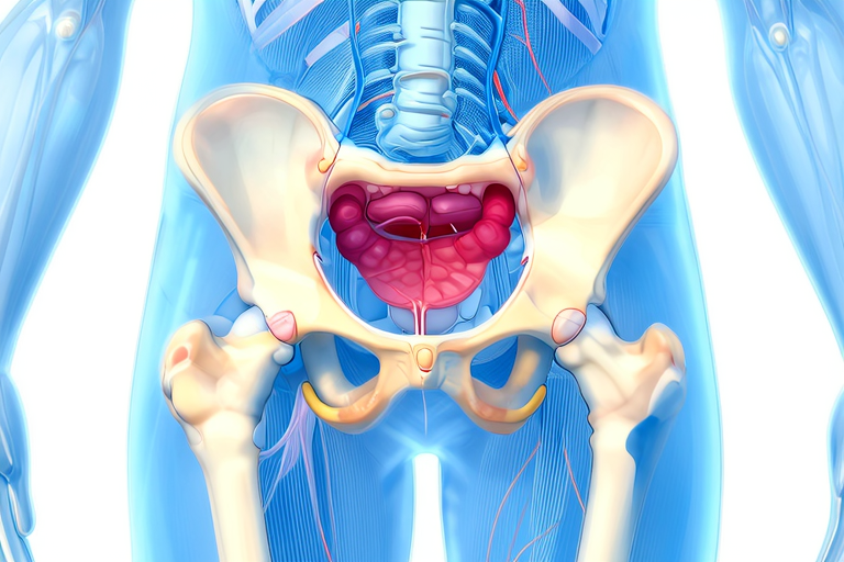 前立腺と骨盤神経の解剖図