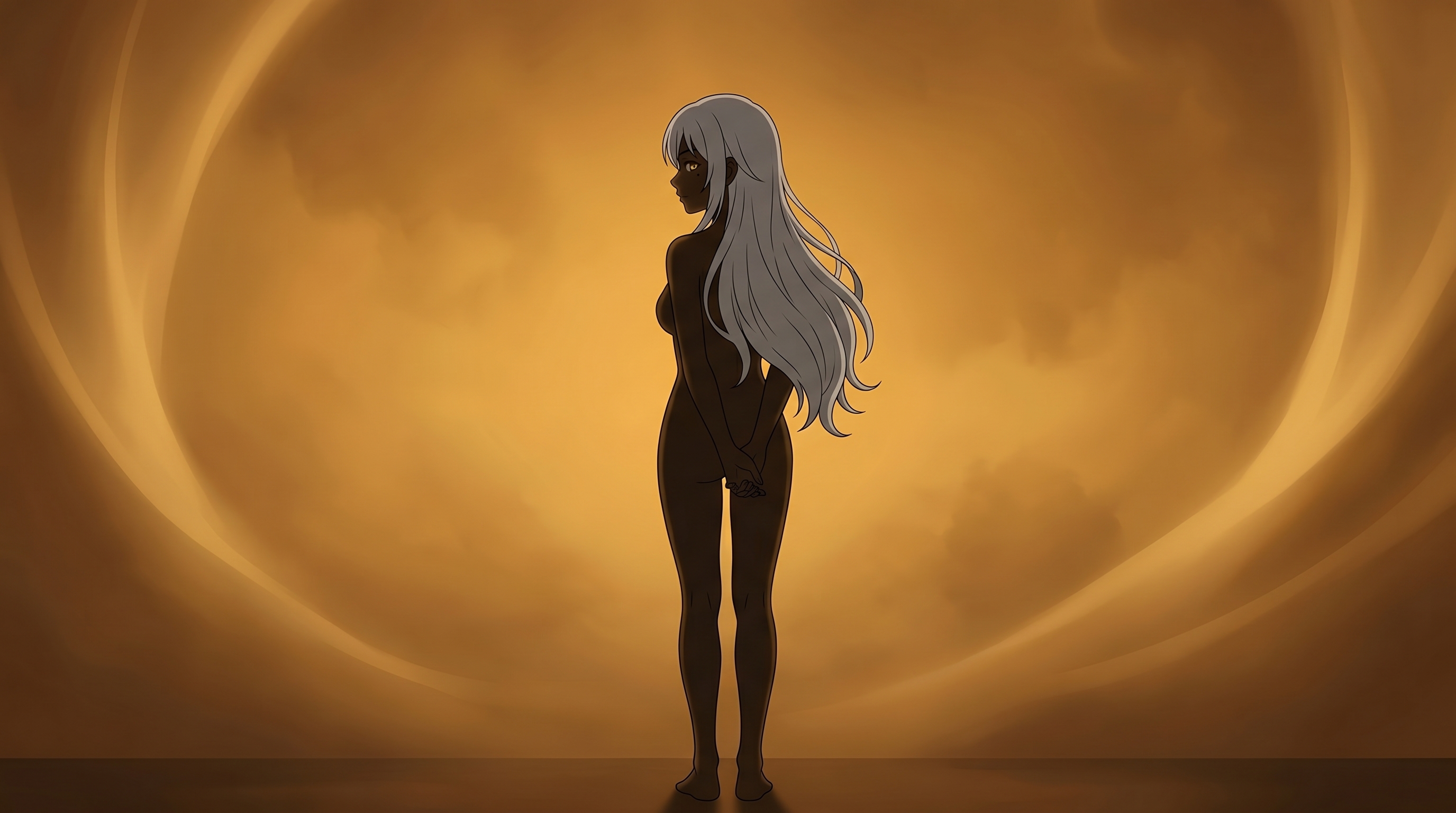 温かい光の中でゆっくりとリラックスしている人物の、穏やかな雰囲気のイラスト