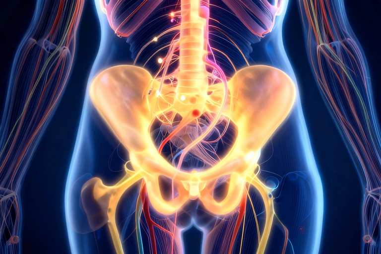 仙骨神経S2-S4の経路図